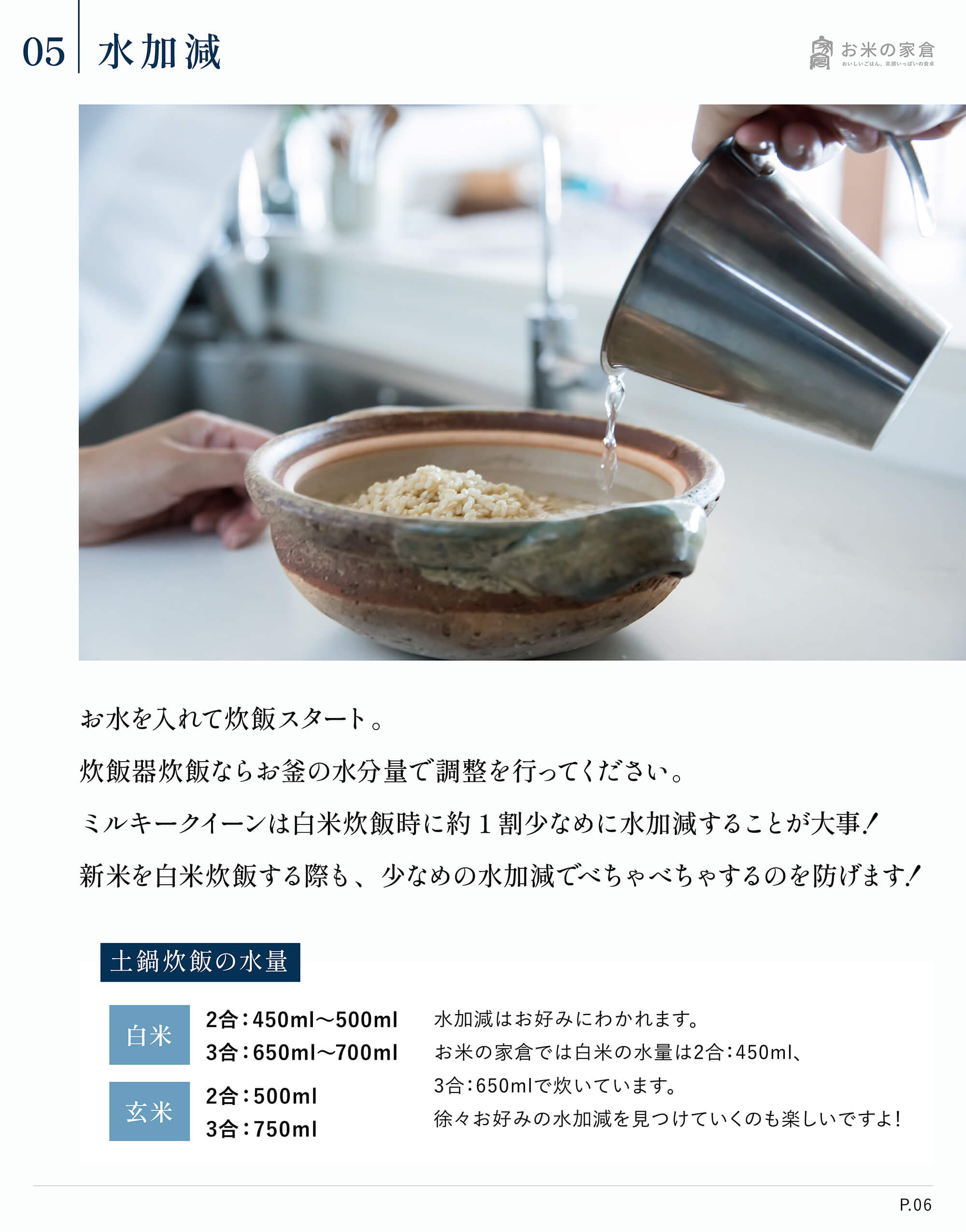 お米の家倉が教える、お米のおいしい炊き方-水加減